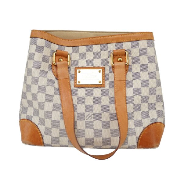 Louis Vuitton Neverfull Checkered Handbag, Navy/Ivory - Picture 1 of 13